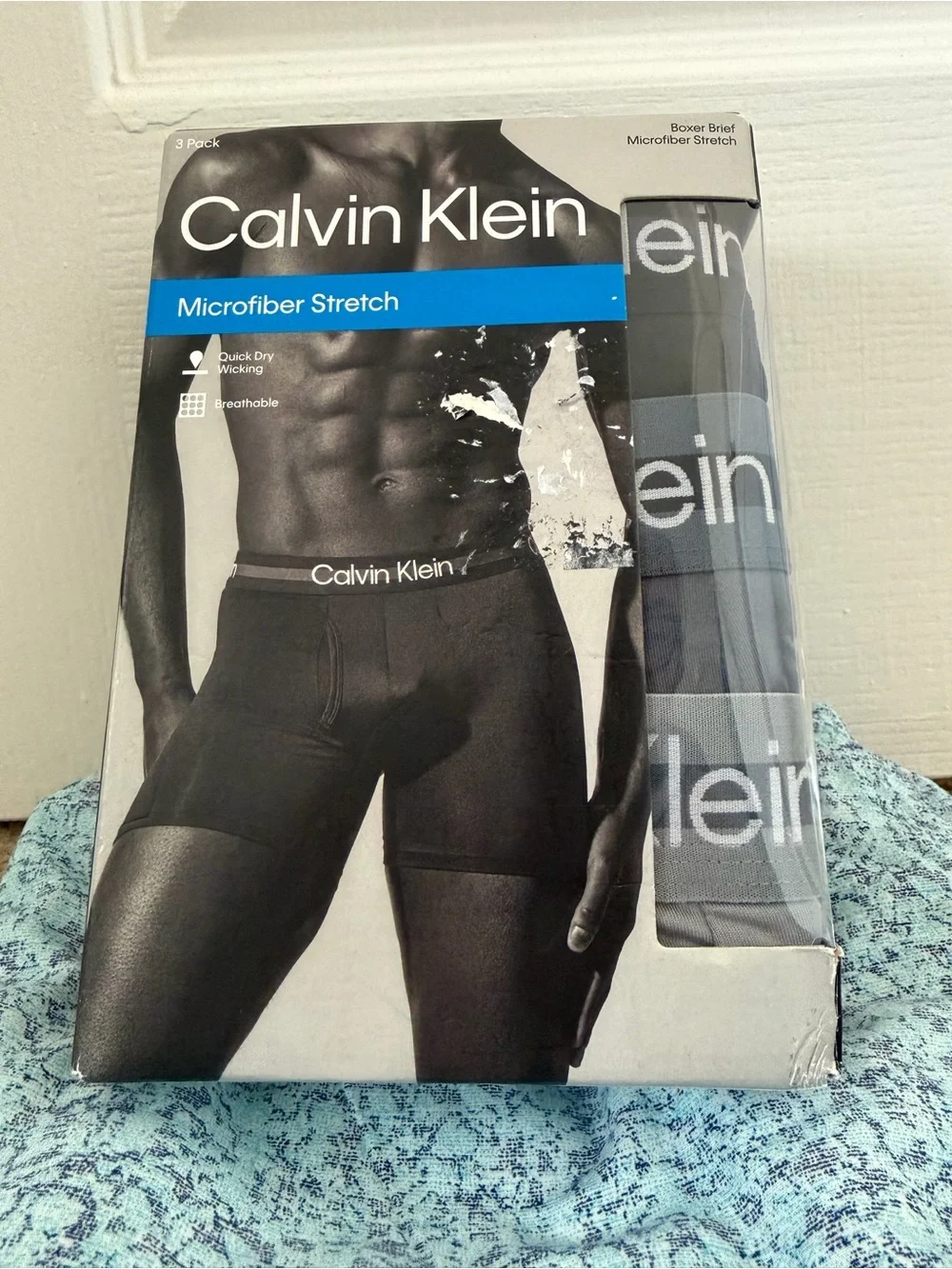 Calvin Klein Men's Microfiber Stretch Boxer Briefs - Gray & Black (3 Pack)